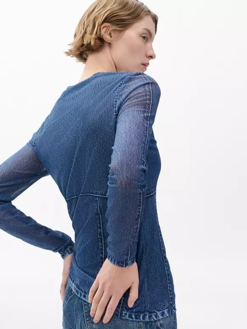NWT Rag and Bone Miramar Long Sleeve Mesh Top Sz Medium - Picture 2 of 9